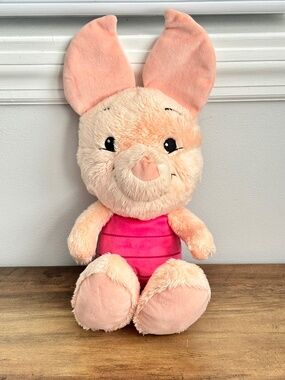 Disney Parks Winnie The Pooh Baby Piglet Big Feet Plush Stuffed Animal Pink Pig